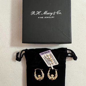 Macy's Two-Tone Claddagh Hoop Earrings in 14k Gold